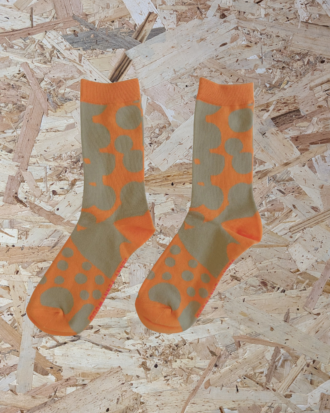 Jenny Pennywood cozy crew socks in Cantaloupe & Tan
