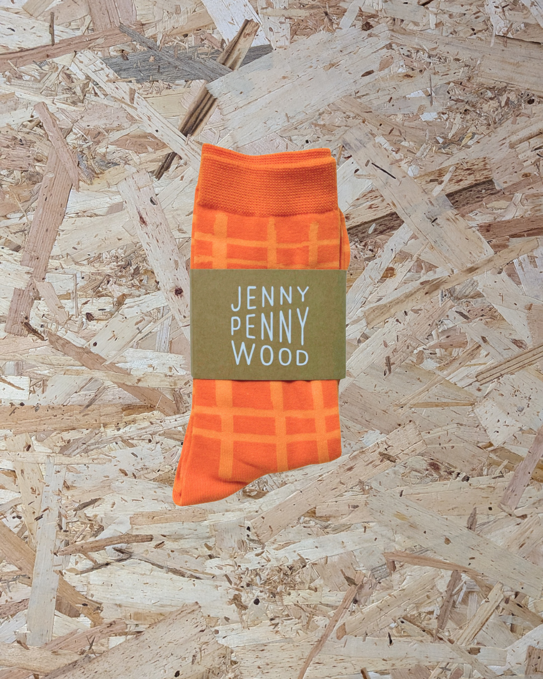 Jenny Pennywood cozy crew socks in Tangerine