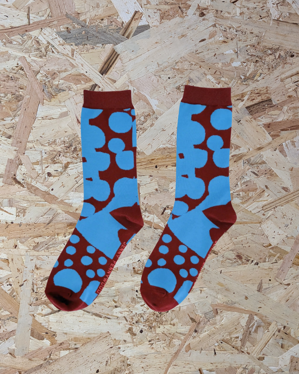 Jenny Pennywood cozy crew socks in Blue Maroon