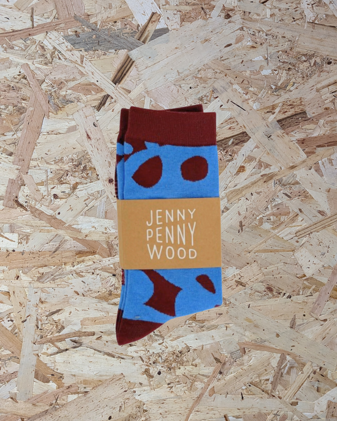 Jenny Pennywood cozy crew socks in Blue Maroon