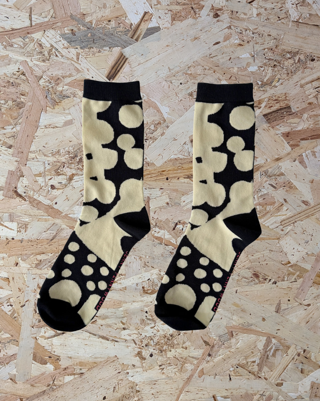 Jenny Pennywood cozy crew socks in Black & Natural