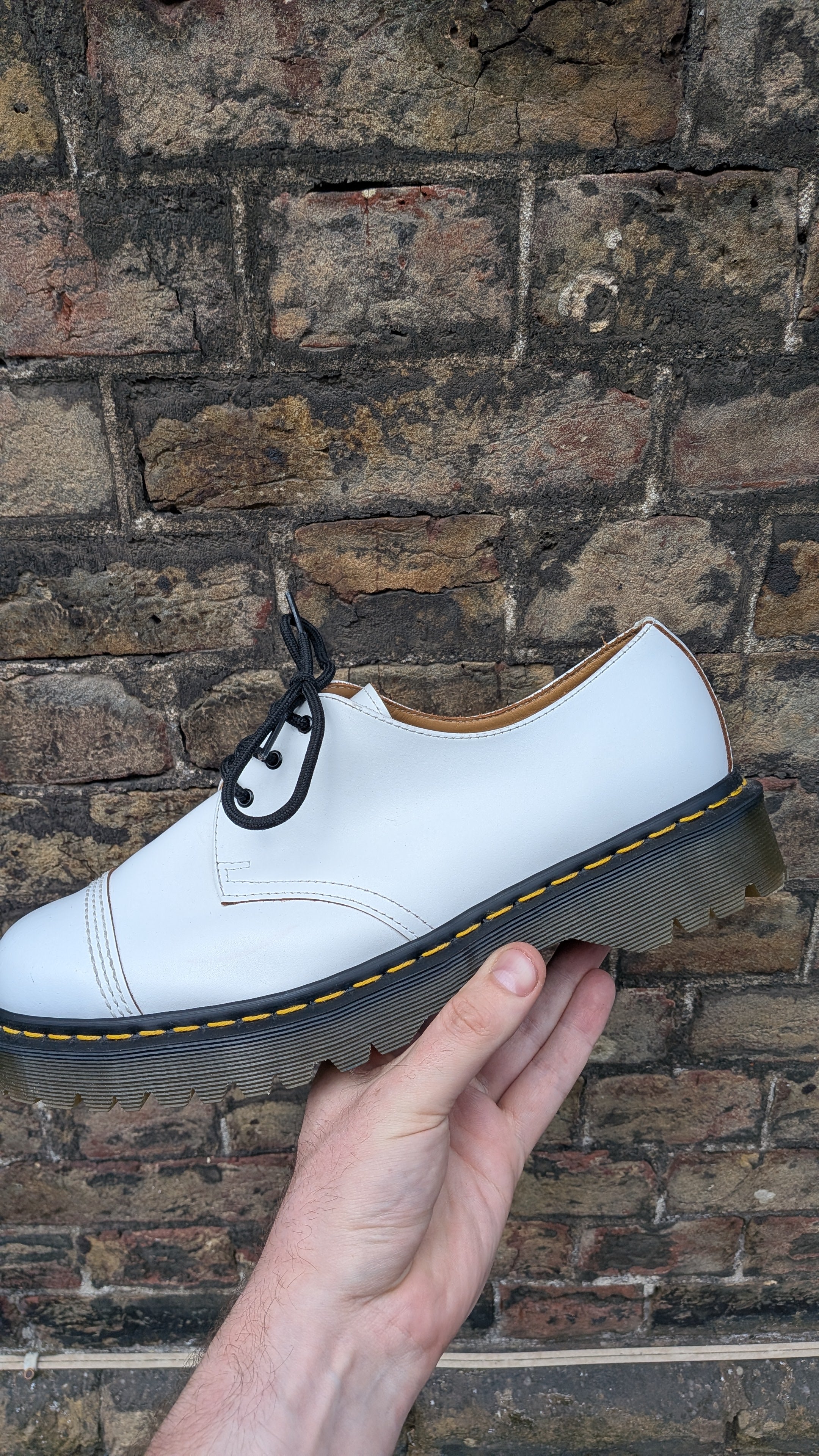 Dr. Martens Bex Made in England Toe Cap Shoes — White