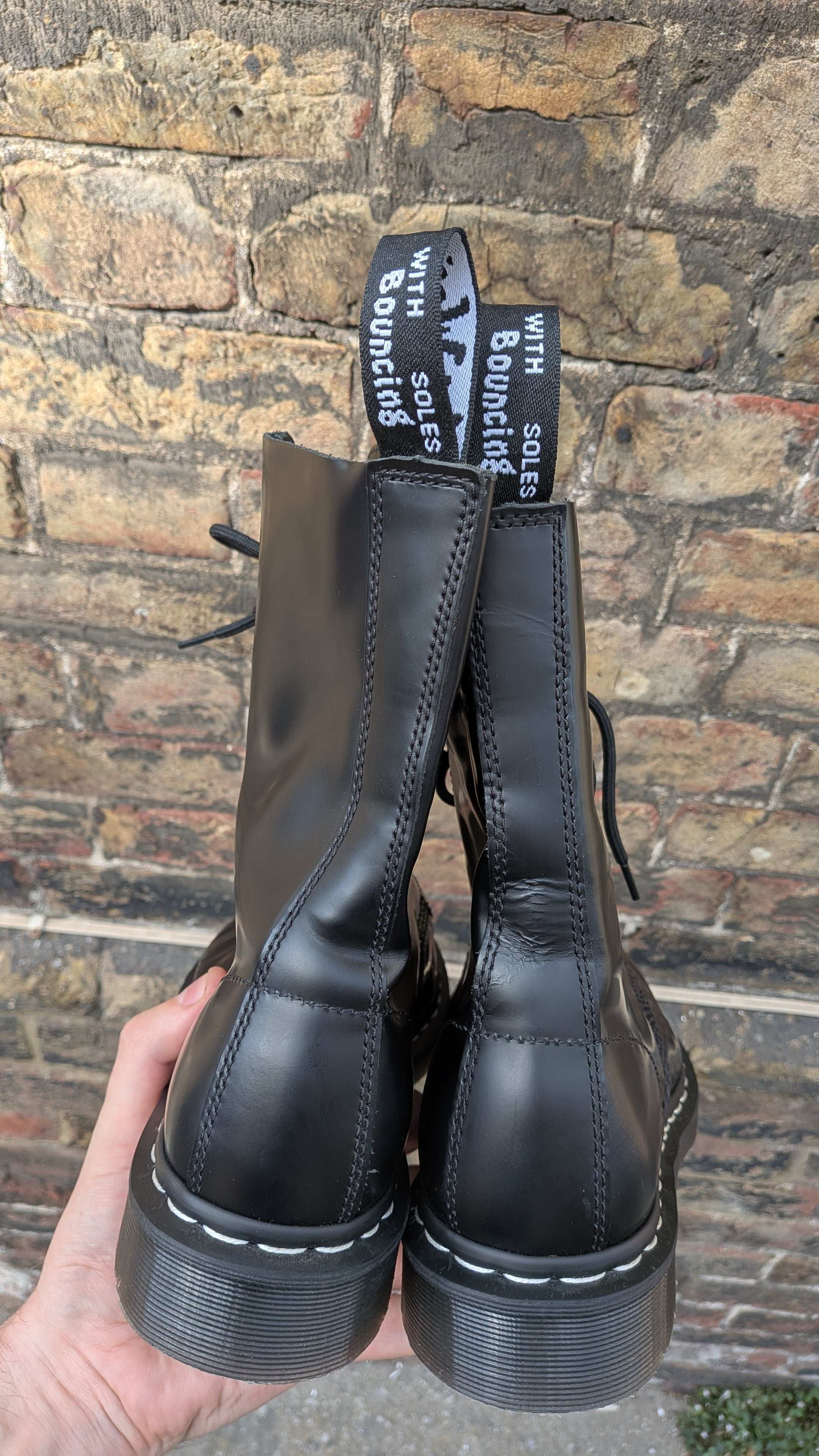 Dr. Martens 1490 Boot — Black with White Stitch