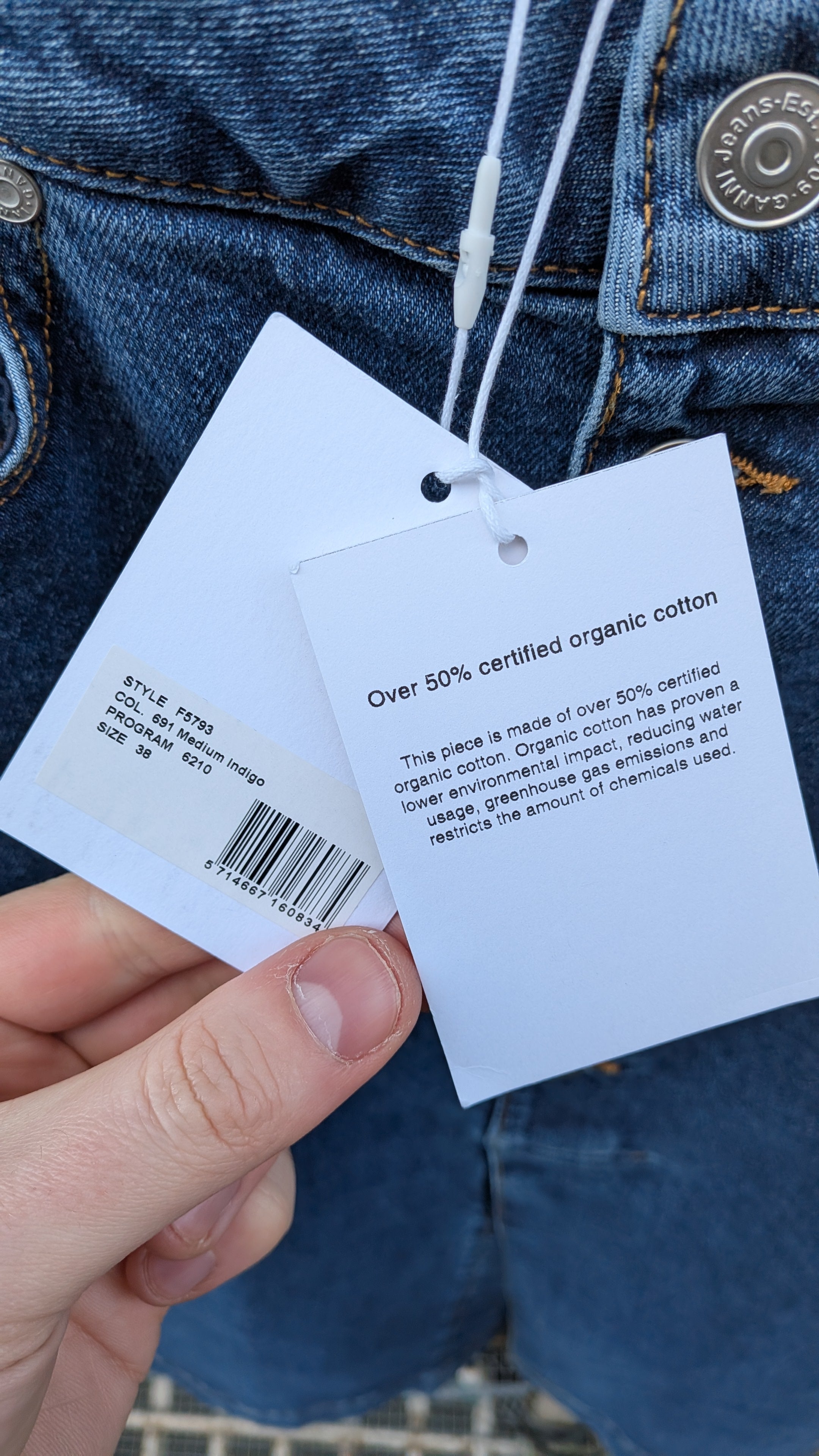 GANNI Denim Midi Skirt – Size 38 / UK 10 / Waist 28" – New With Tags