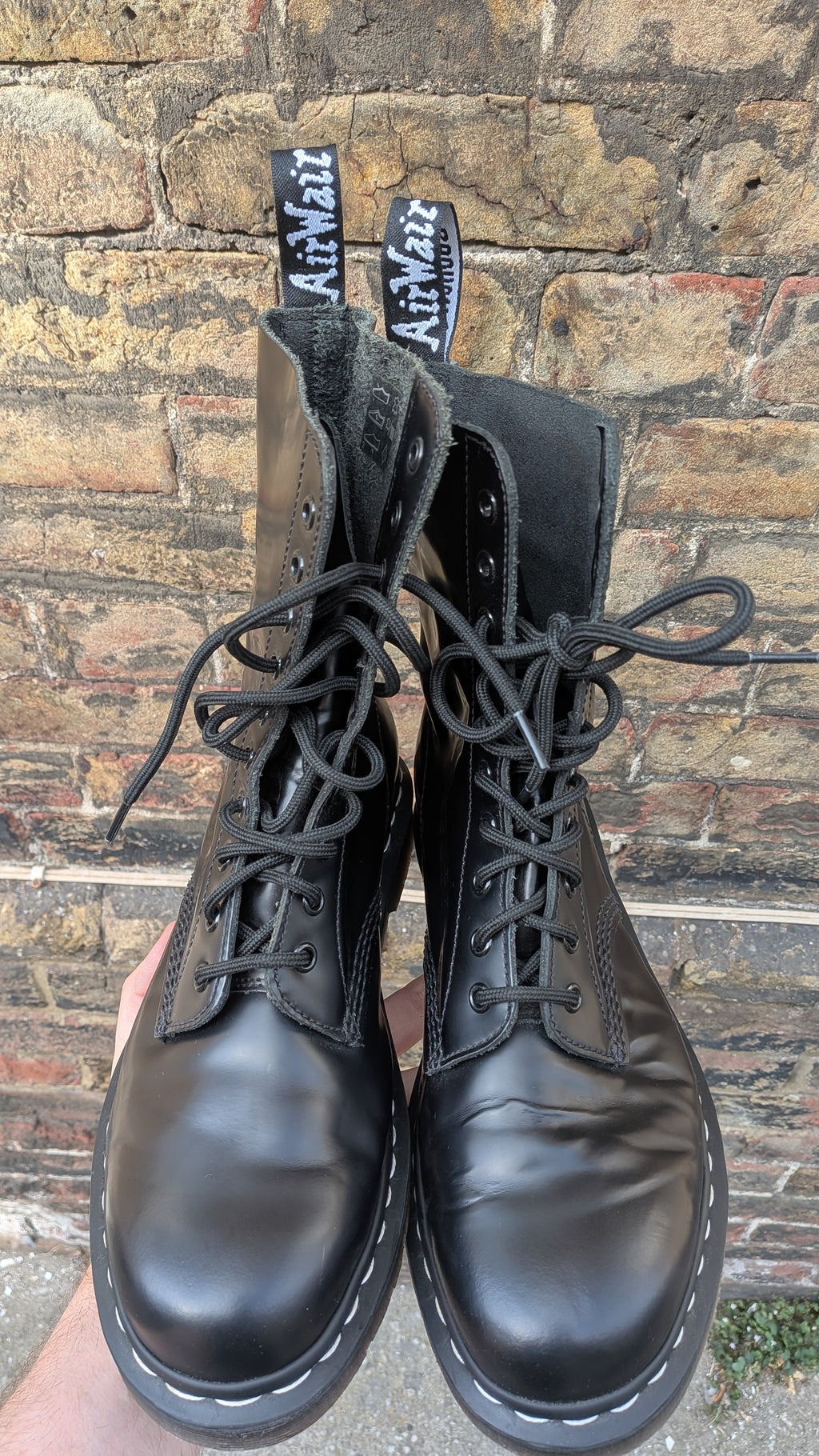 Dr. Martens 1490 Boot — Black with White Stitch