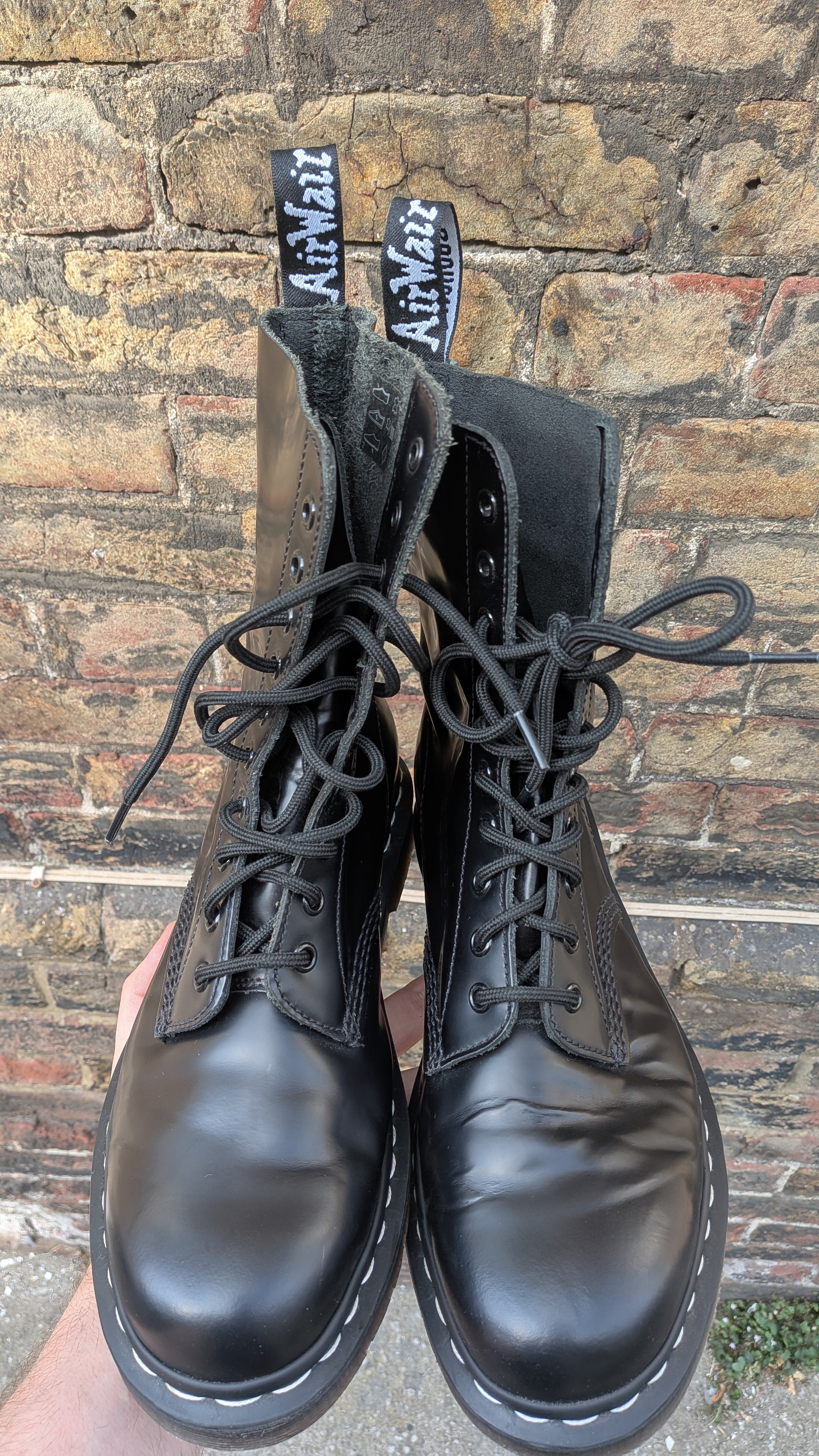 Dr. Martens 1490 Boot — Black with White Stitch