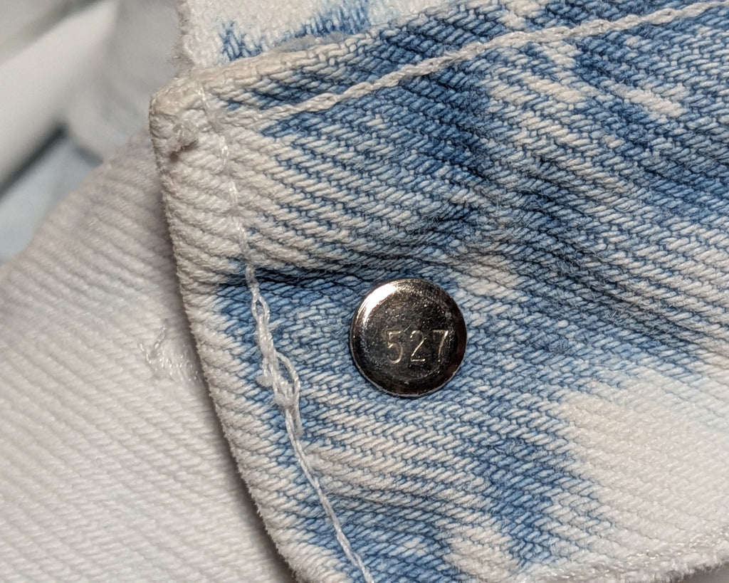 Vintage 80s Levi's Trucker — Bleach Wash, Visible Mending, Made in USA