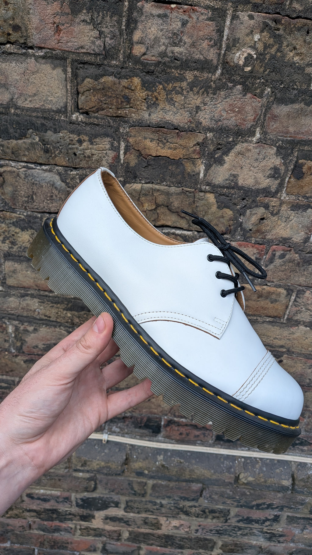 Dr. Martens Bex Made in England Toe Cap Shoes — White