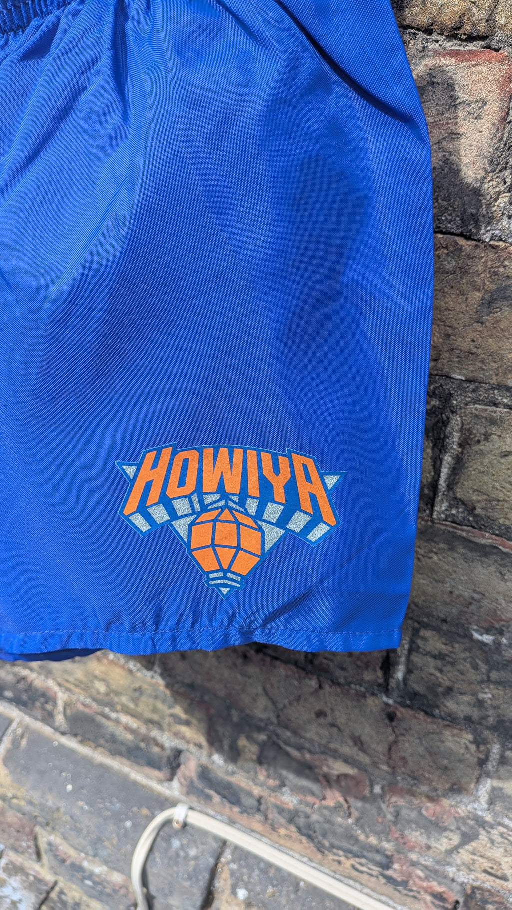 Deadstock 80s nylon running shorts with howiya logo