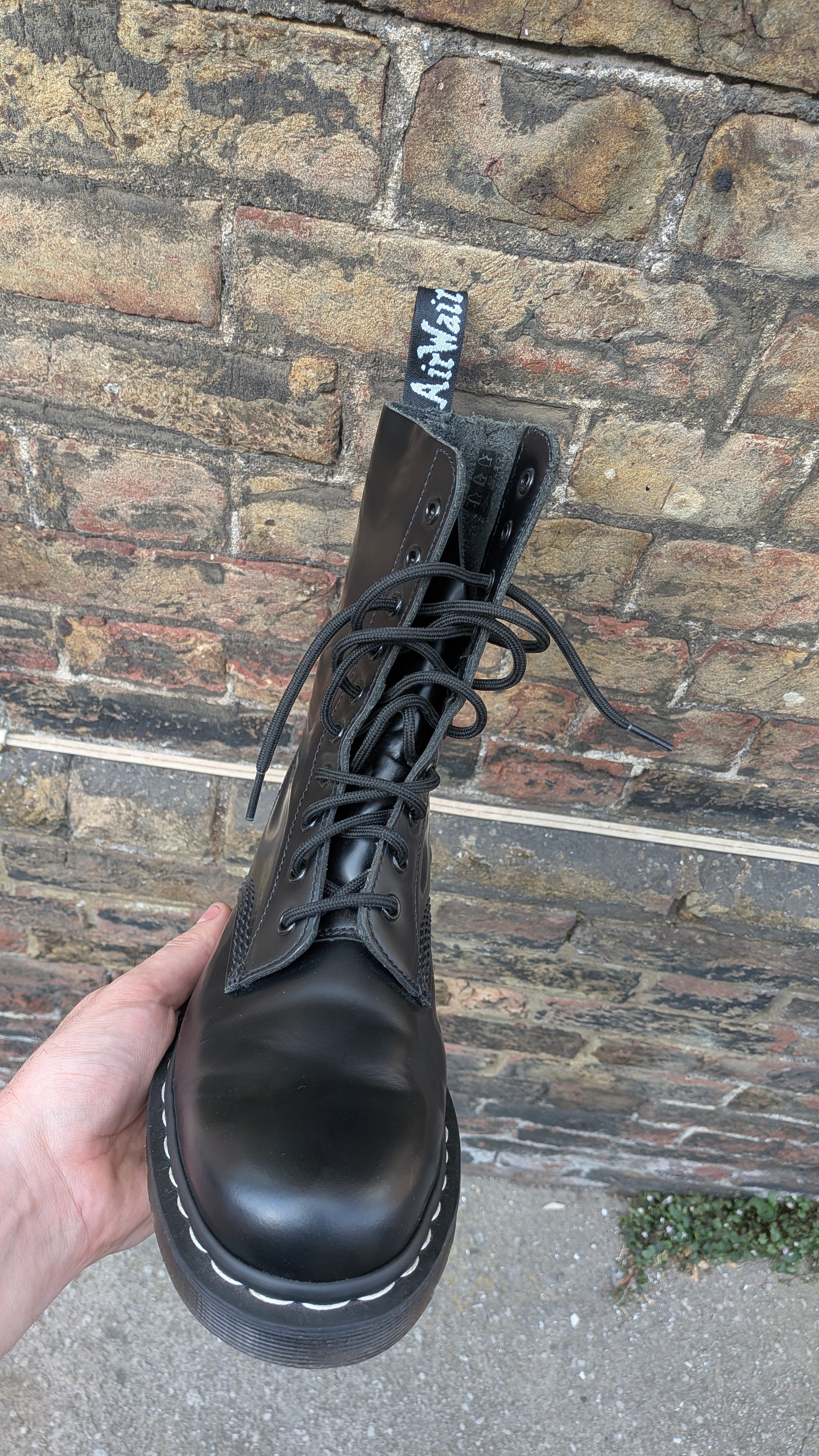 Dr. Martens 1490 Boot — Black with White Stitch