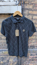 D&G Dolce & Gabbana Polo Shirt – Black Argyle (S)