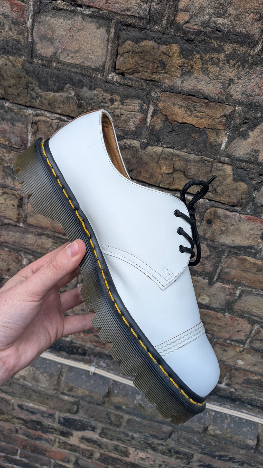 Dr. Martens Bex Made in England Toe Cap Shoes — White